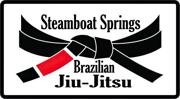 Logo of Steamboat Springs Brazilian Jiu-Jitsu, featuring a black belt